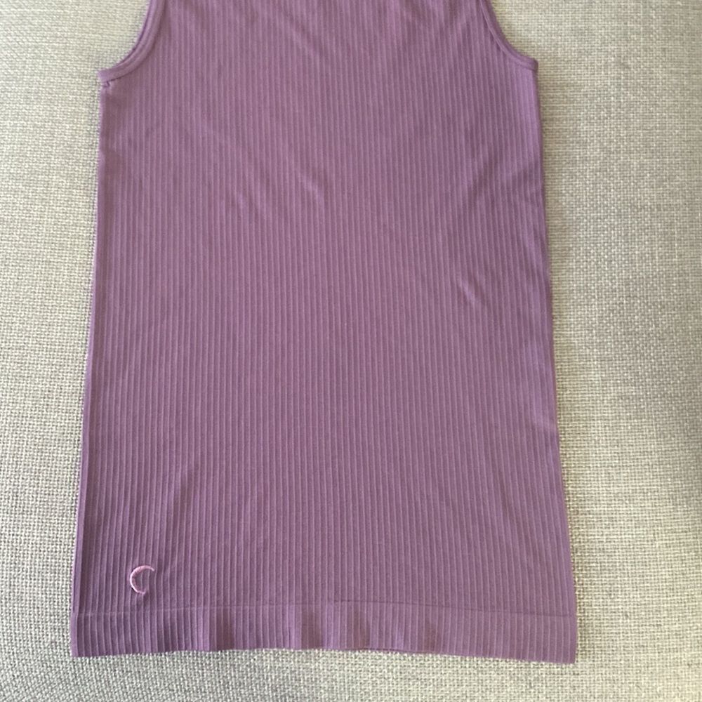 Zyia Parallel Tank Top Lilac Ribbed Stretch Ultra Soft Full Coverage Size S - Picture 9 of 10